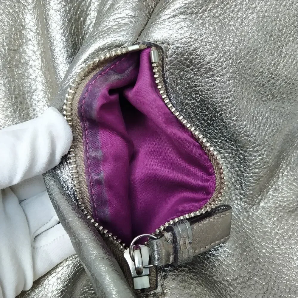 Coach Madison Metallic Gold Leather Zipper Hobo Shoulder Bag